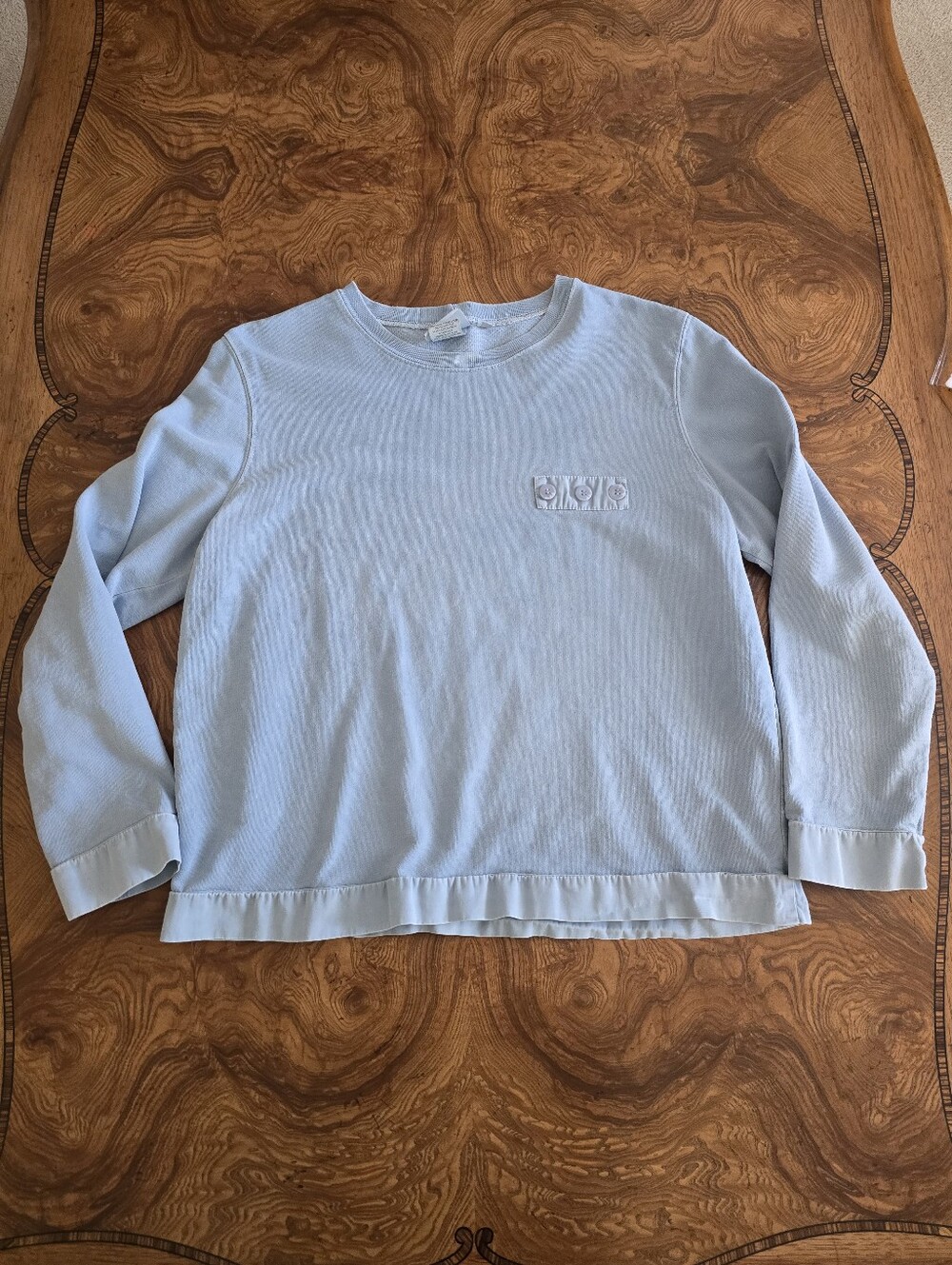 Hot Cotton by Marc Ware Baby Blue Cotton Crewneck Sweatshirt Womens L USA